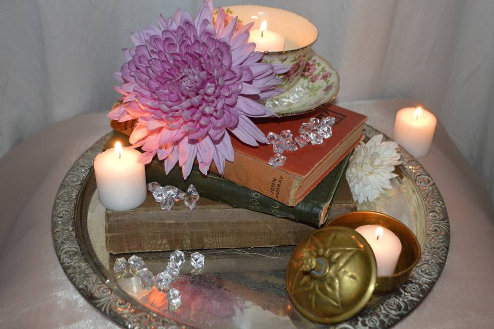 Vintage centerpiece decor