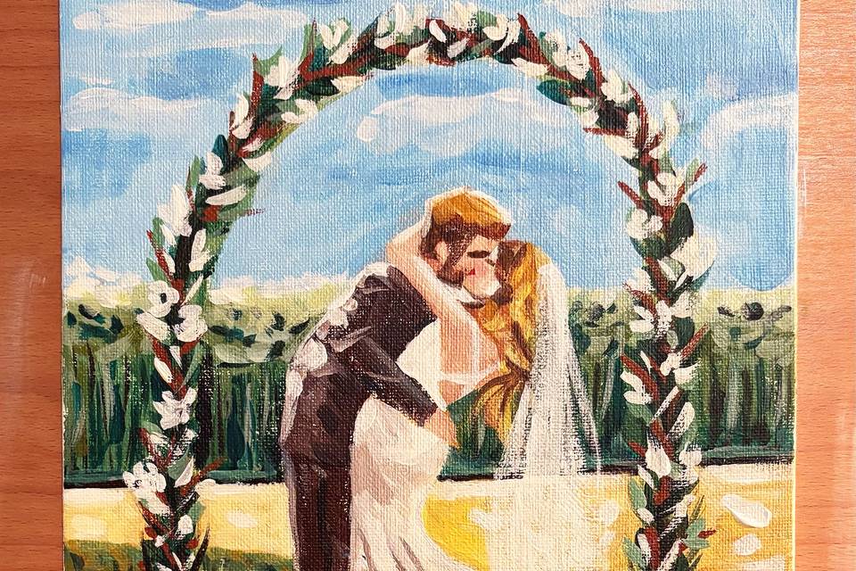 Live wedding painting