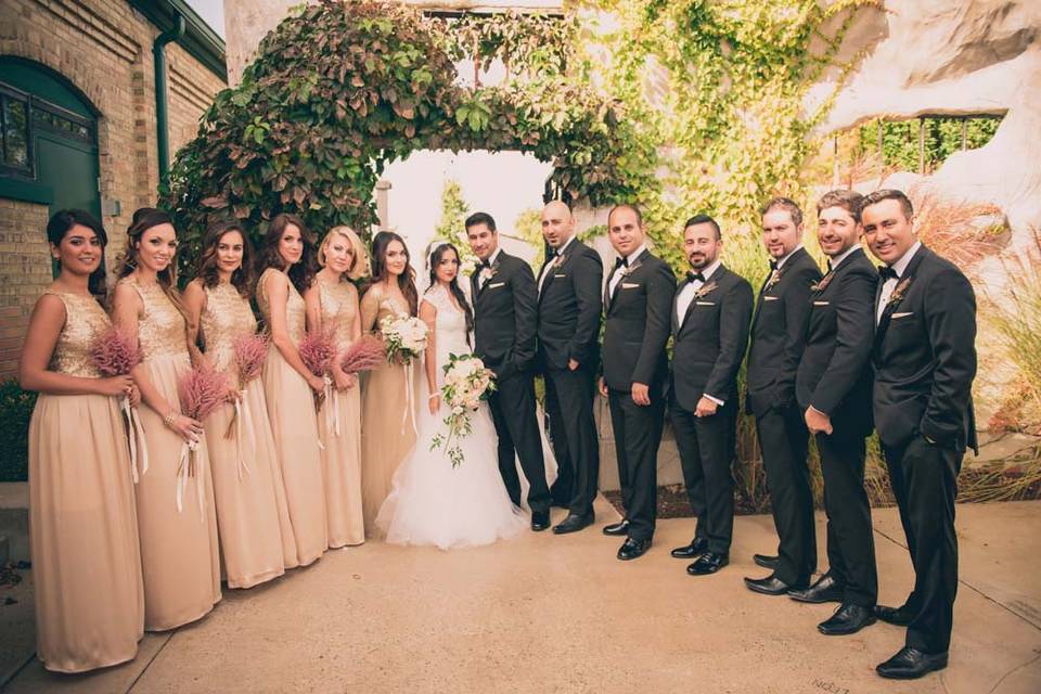 Bridal Party on the patio