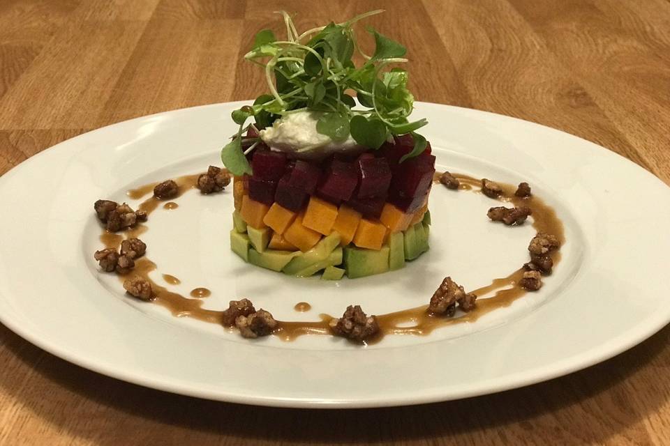 Sweet potato beet tartar