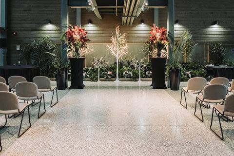 Tropical-themed arrangements