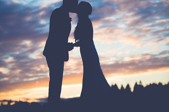 Sunset bride & groom portraits