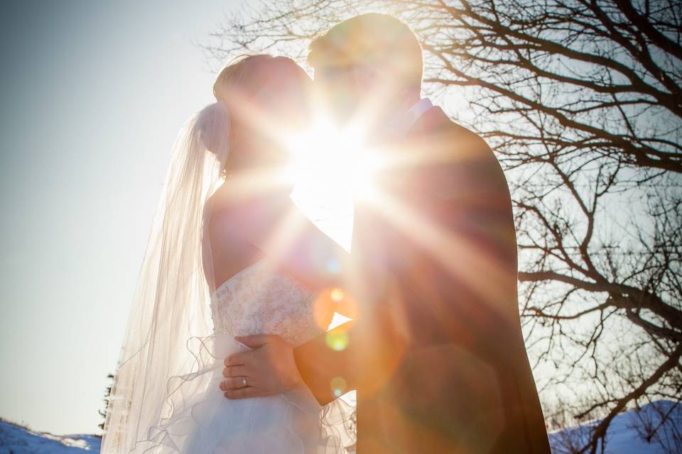 Sunset portrait in the winter