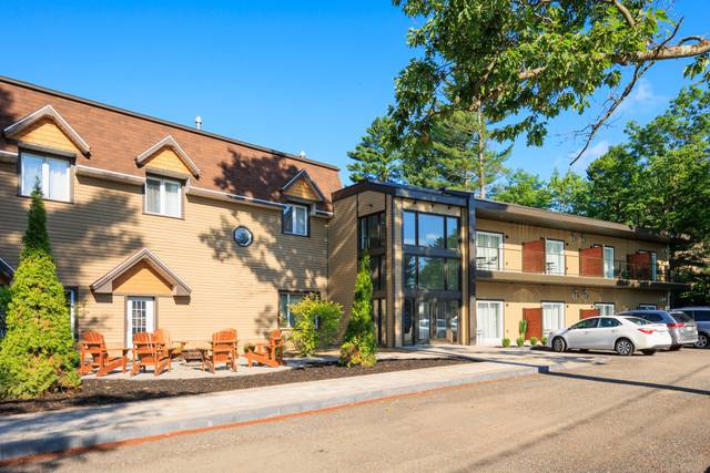 Outside of the hotel and hall