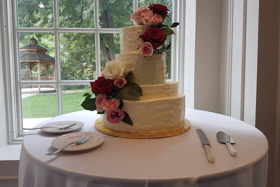 Wedding cake + white ube icing
