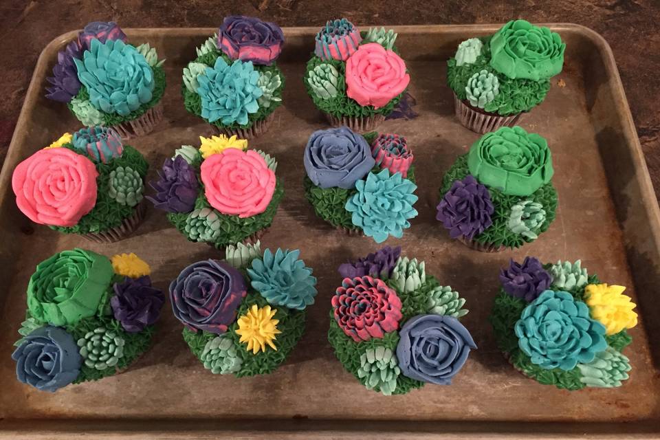 Flower cupcakes