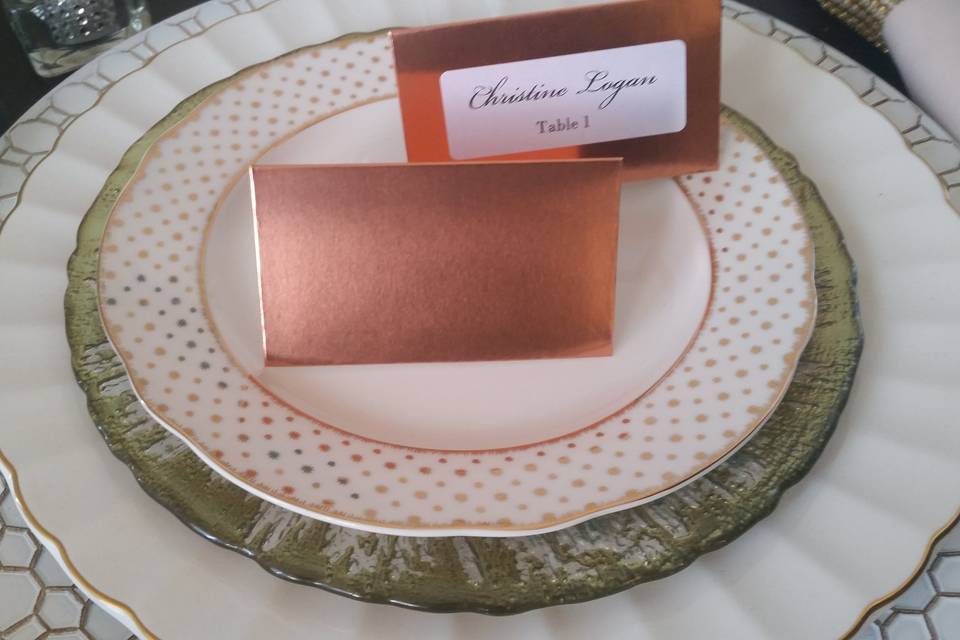 Rose Gold Place Card