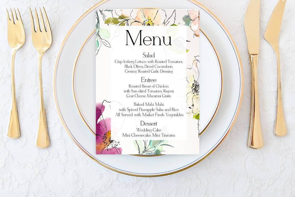 Vintage Menu