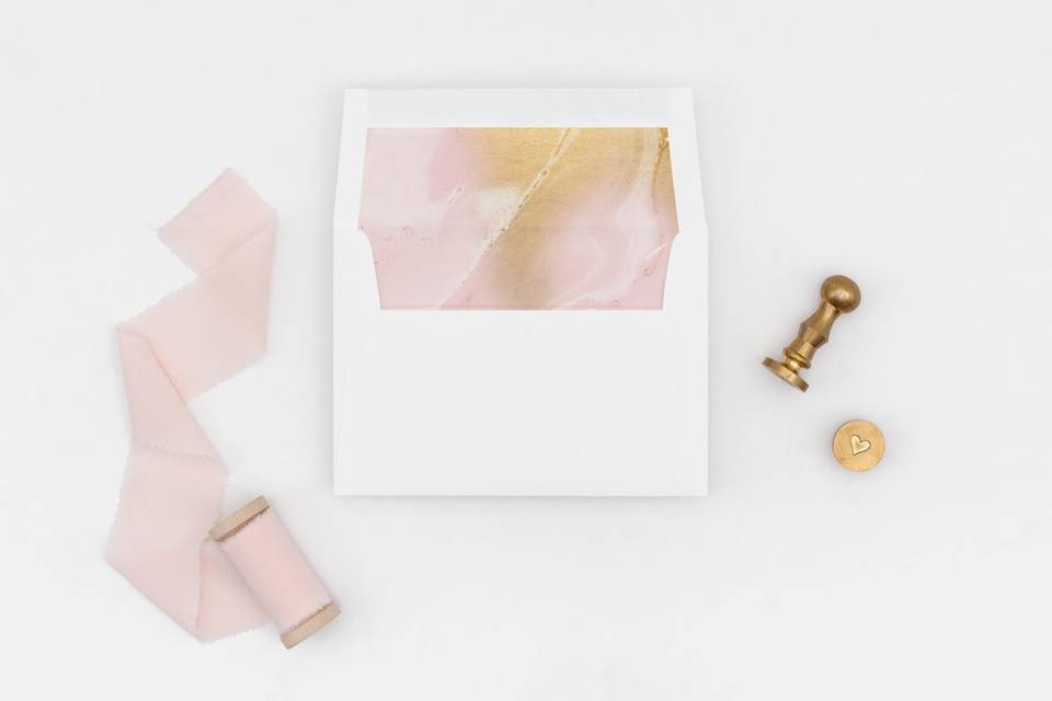 Blush Marble Envelope Liner