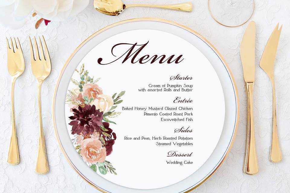 Plate menu