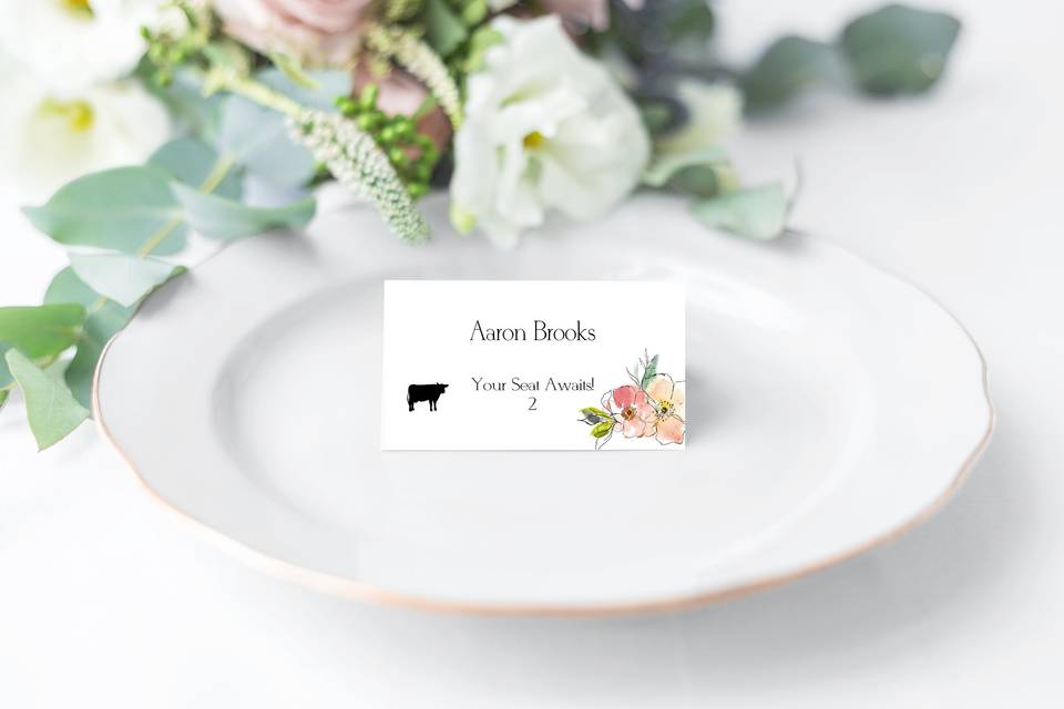 Floral Place Cards