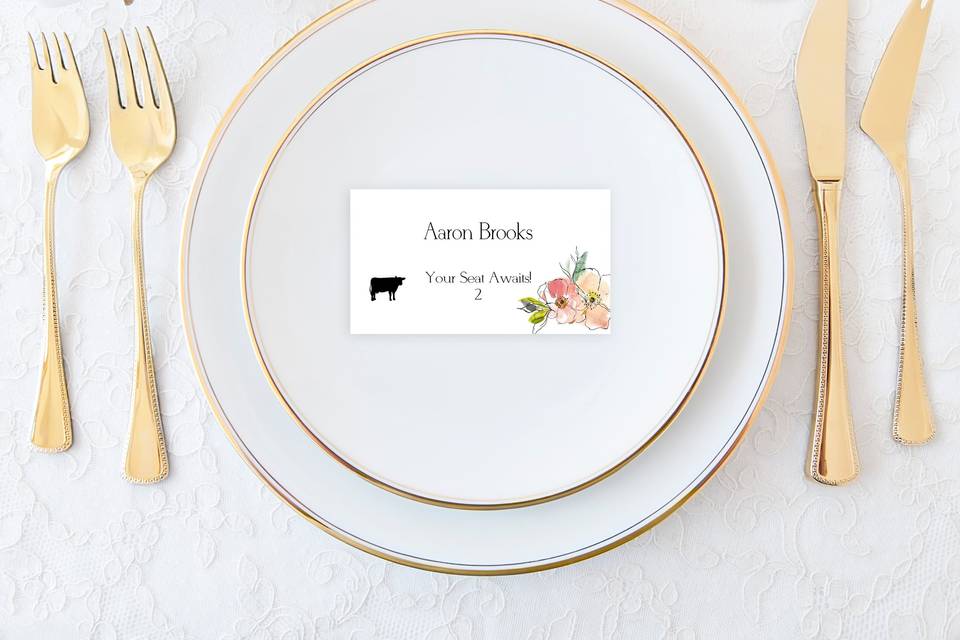 Floral Place Cards