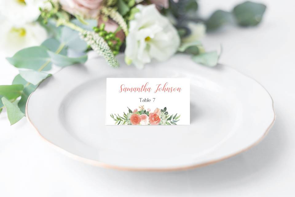 Floral Place Cards