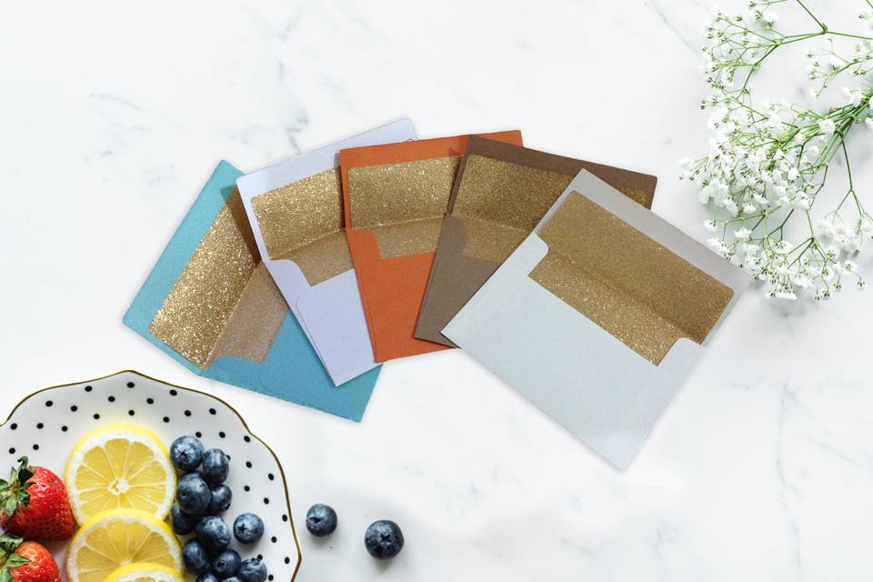 Gold Glitter Envelope Liners