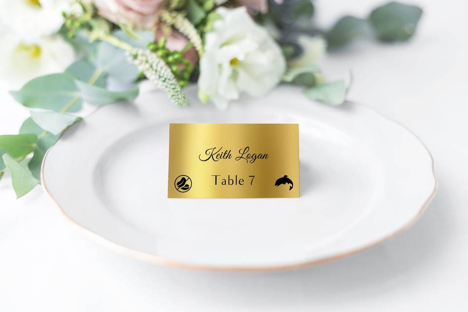 Gold Foil Menu