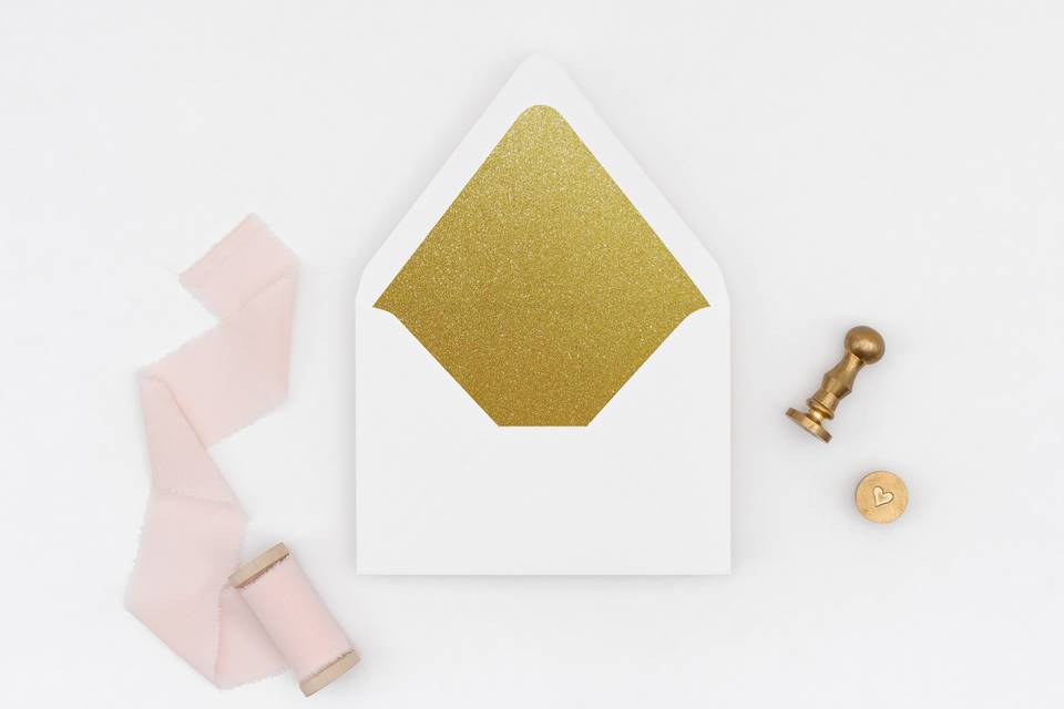 Gold Glitter Envelope Liner