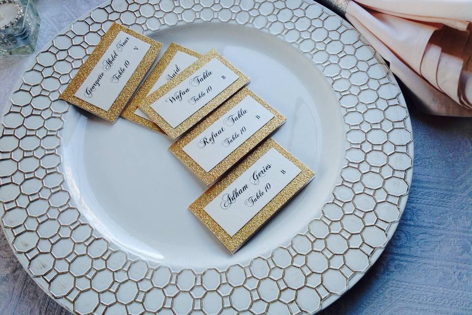 Glitter place cards