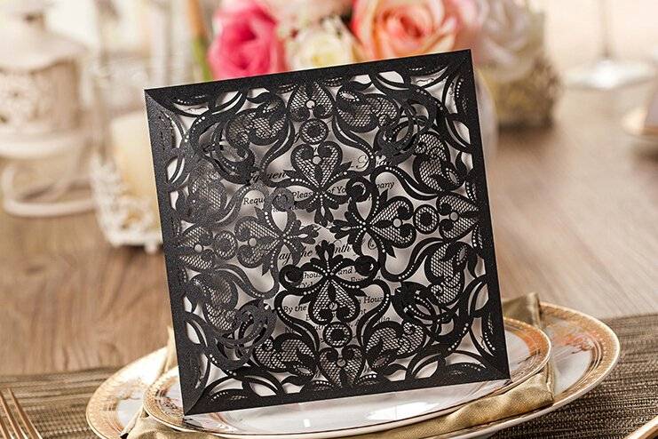 Laser-cut wedding invitations