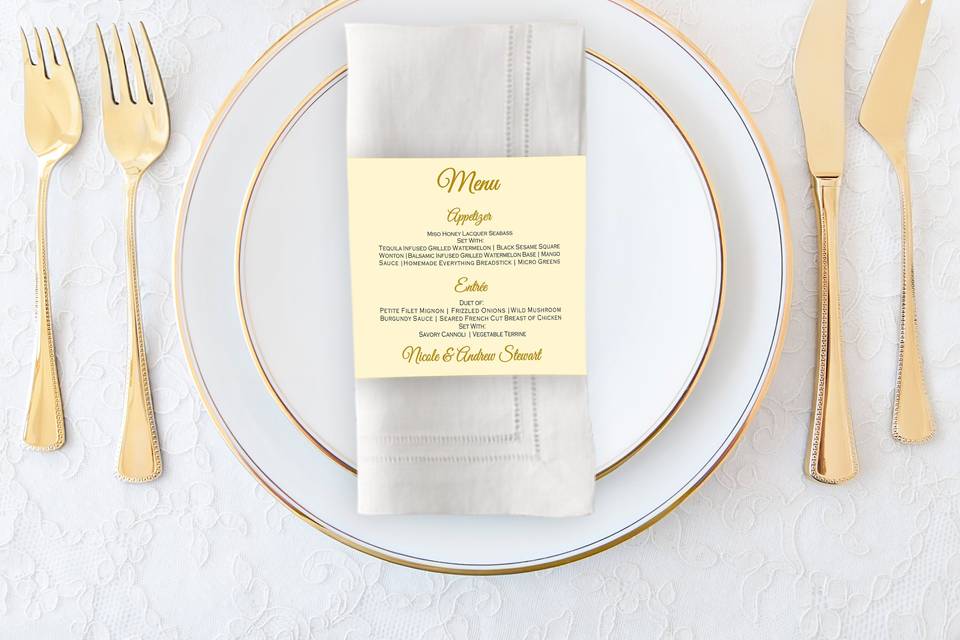 Napkin Menu