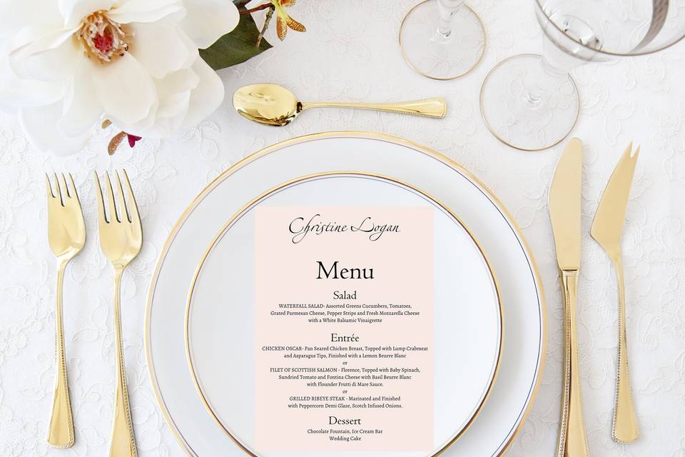 Place card Menu