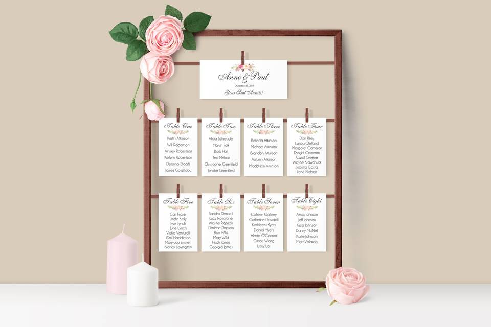 Wedding Seating Cards