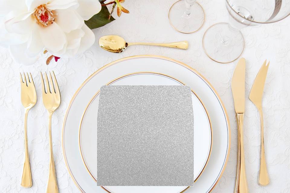 Silver Glitter Envelope Liner