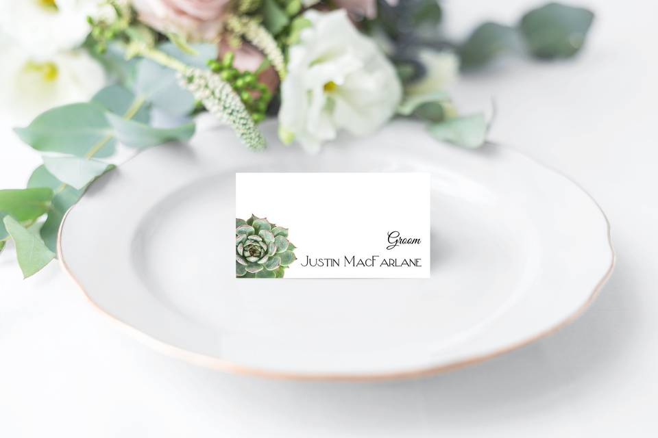 Succulents Place Cards