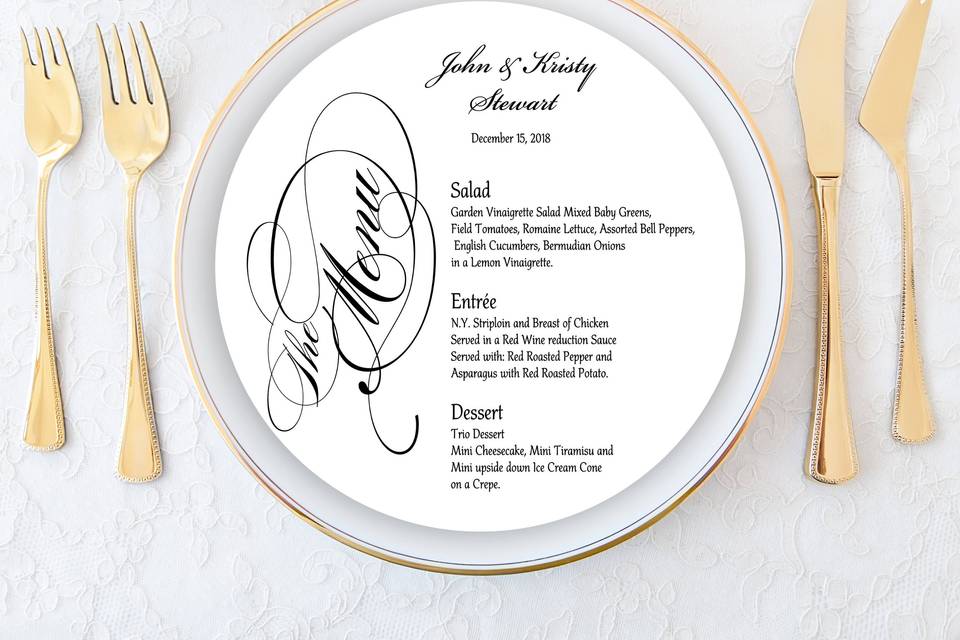 Round Menu Cards