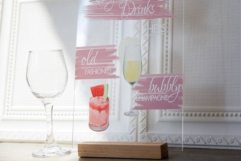 Acrylic bar Menu