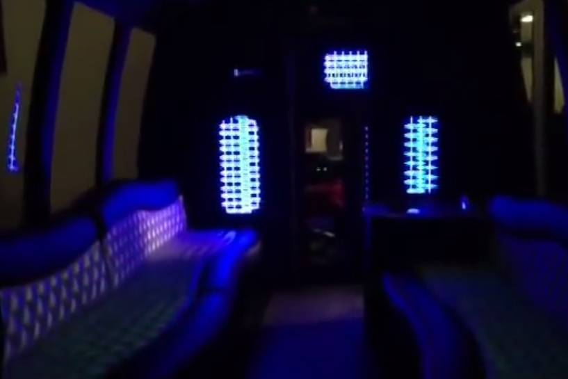 Inside one of our buses