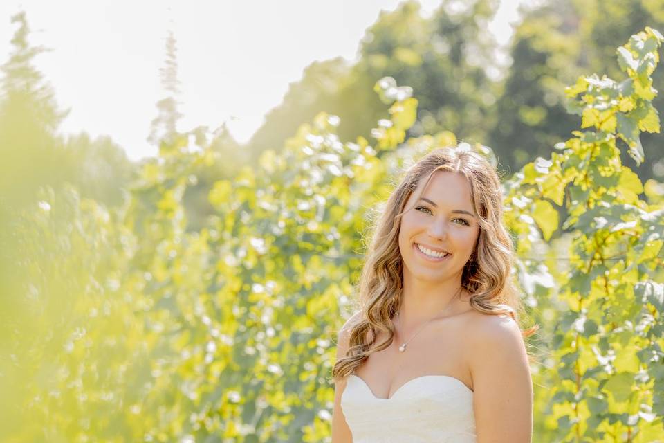Soft romantic bridal glam