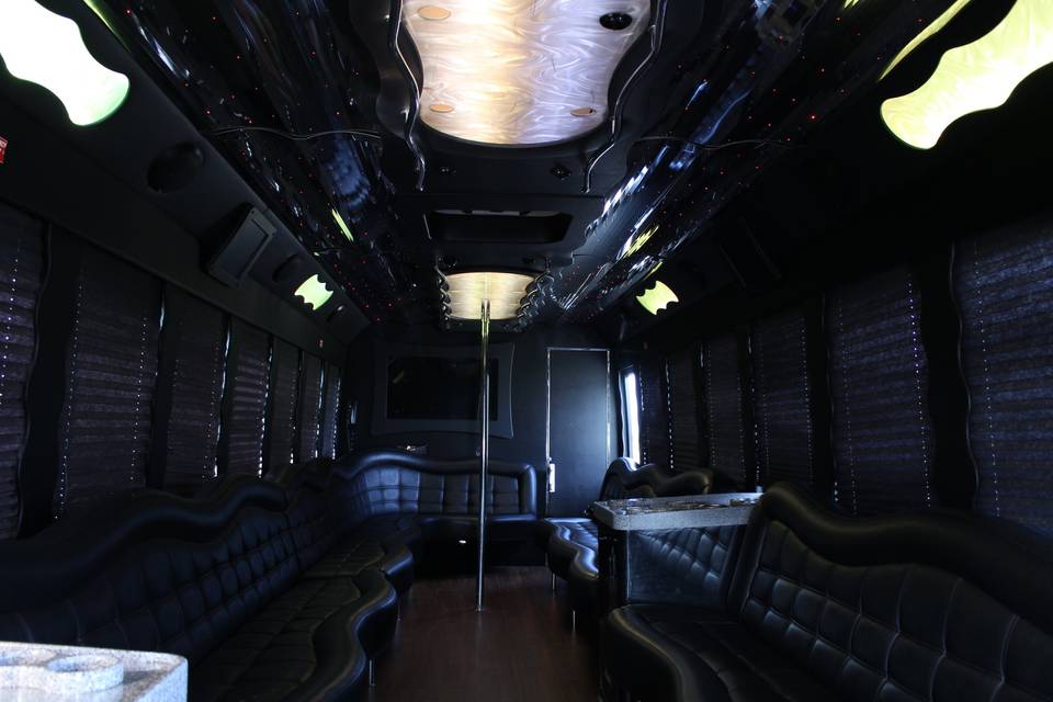 38 Pass Party Bus Interior