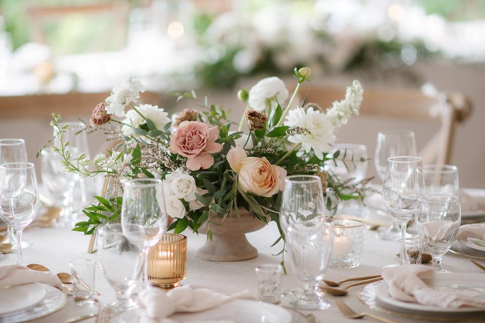 Floral compote arrangement