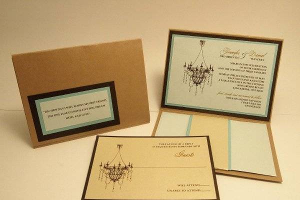 K + S custom cakes and invitations