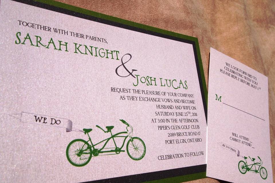 K + S custom cakes and invitations