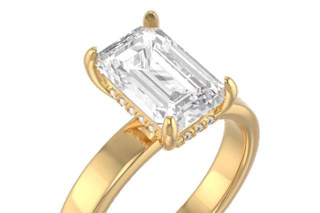 Wide Band Emerald Solitaire