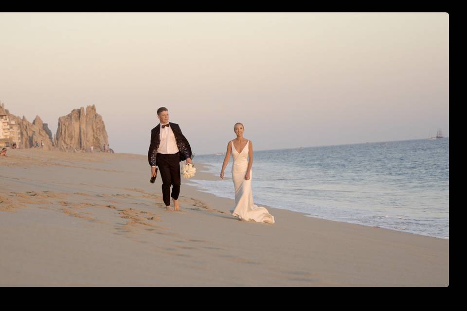 Walking along the beach