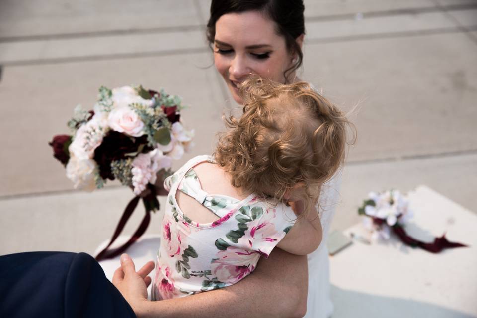 Bride and Flower Girl