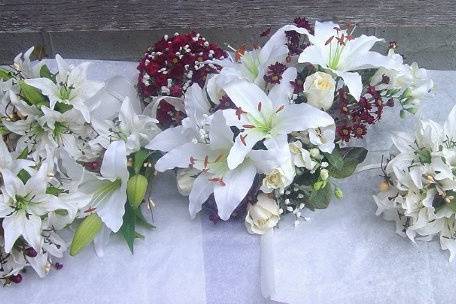 Tiger Lillies and Burgandy Roses