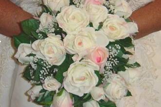 Beautiful cream roses with a hint of pink