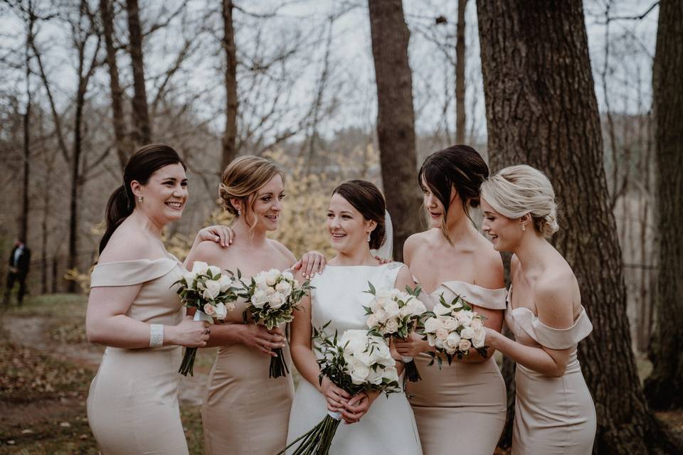 Bride and bridesmaids