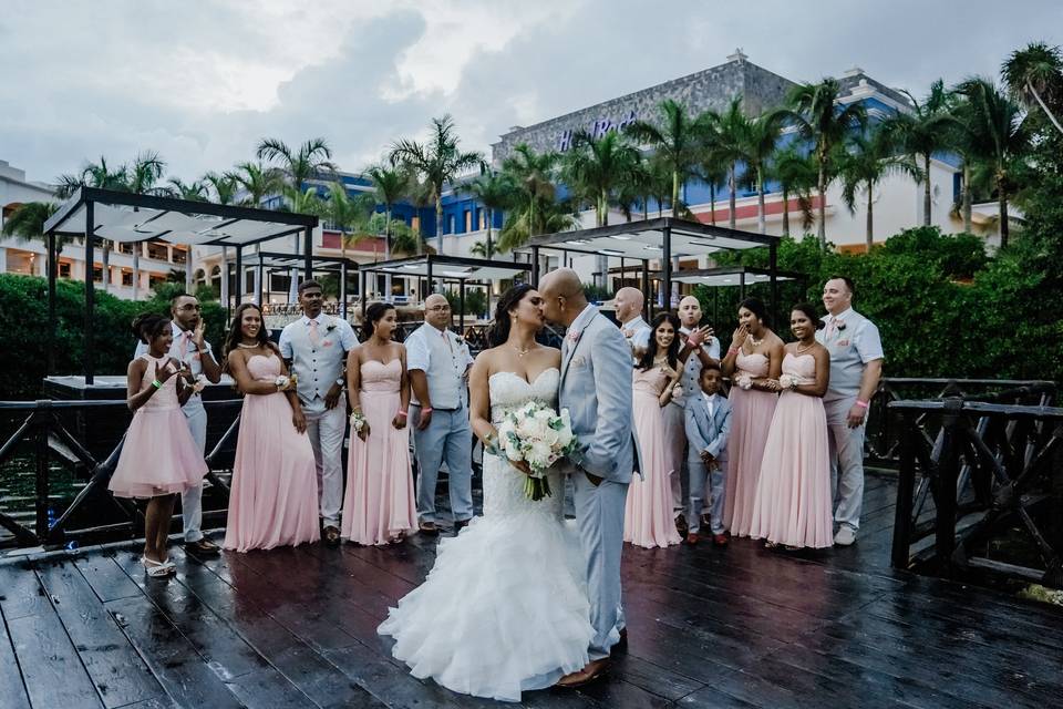 Husband and wife walking