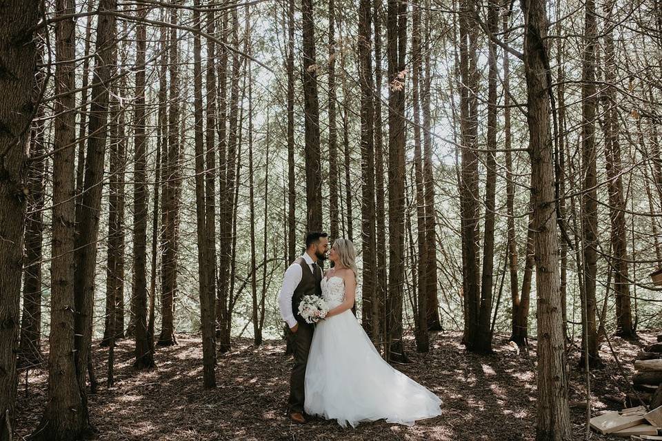 Wedding Portraits in the woods