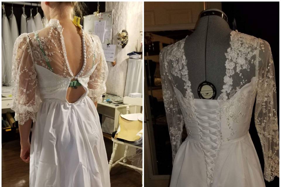 Add corset in wedding dress