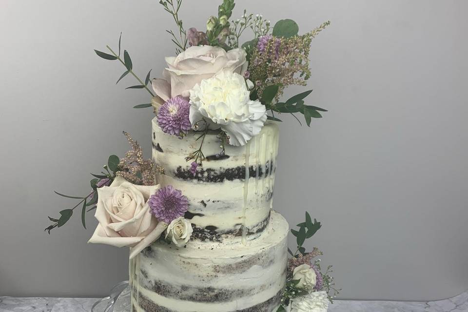 Floral wedding cake