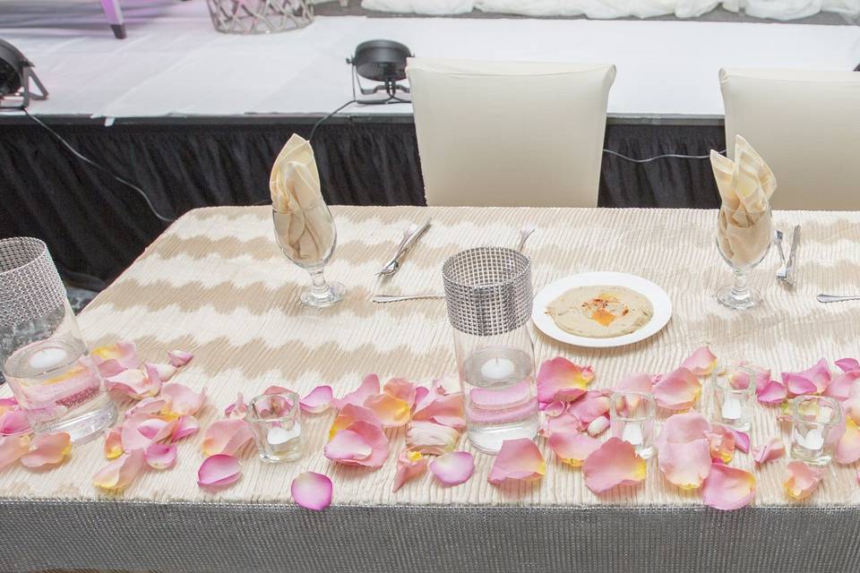 Bride and groom table.