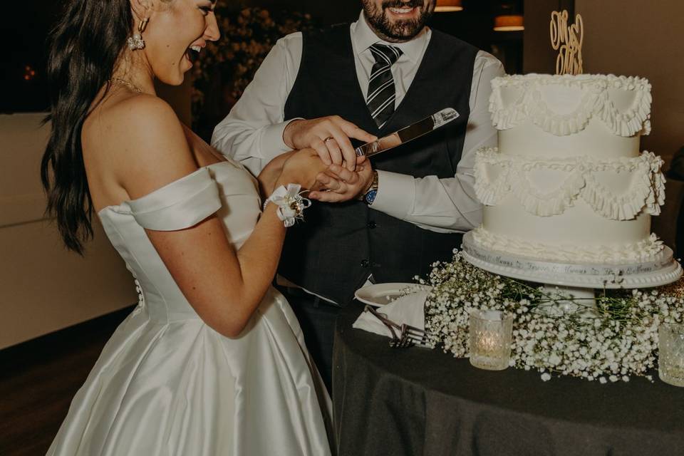Wedding cake cutting