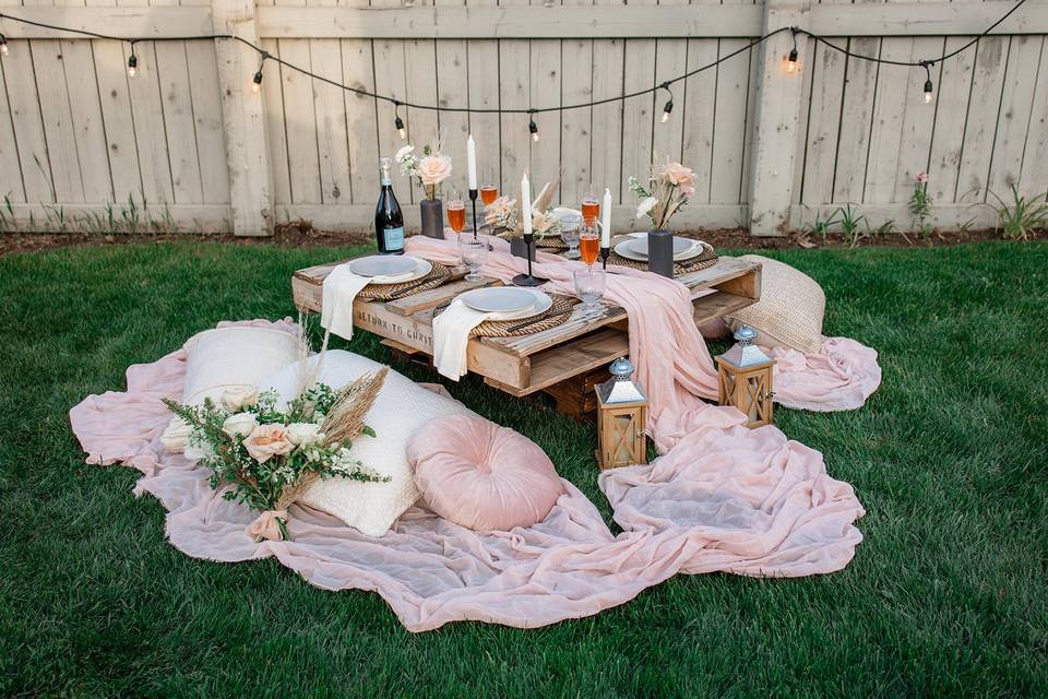 Backyard table setup