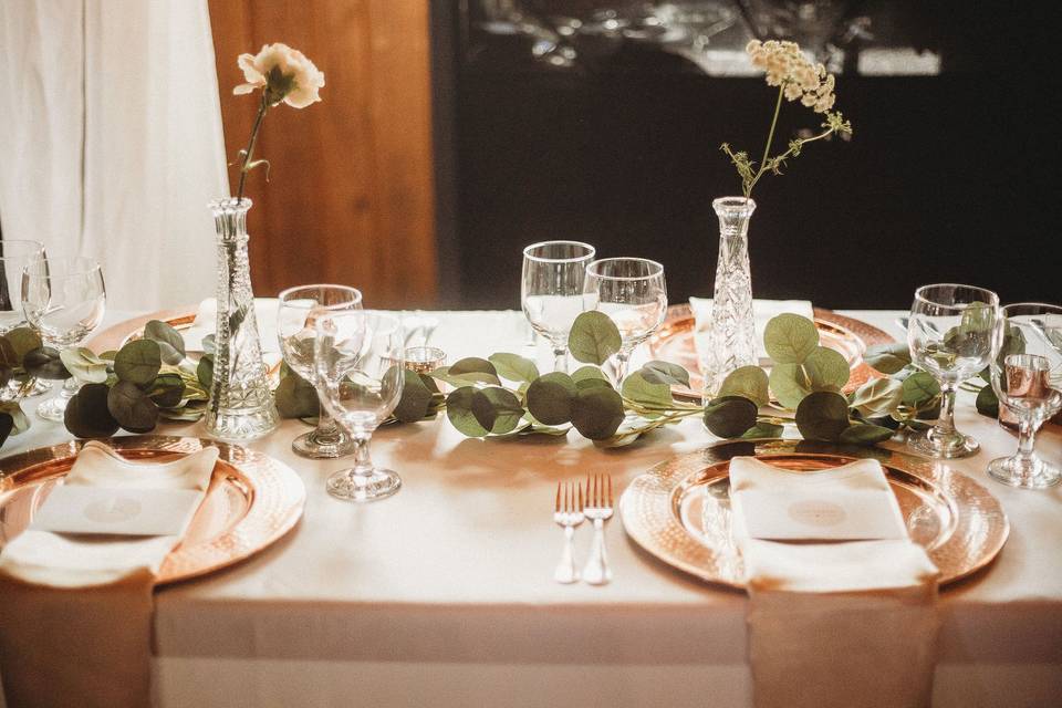 Blush & Green Tablescape