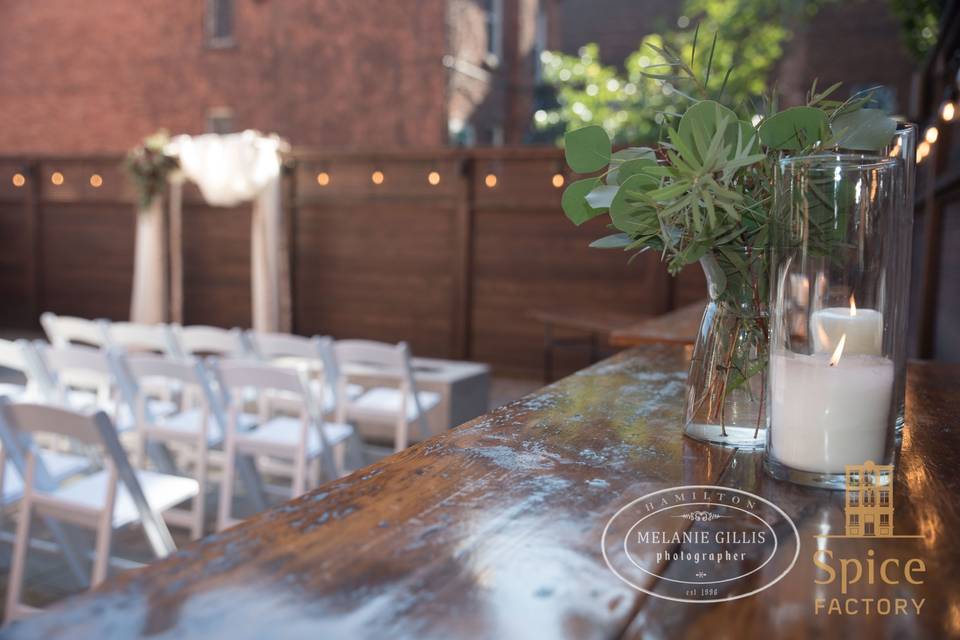 Champagne on welcome table